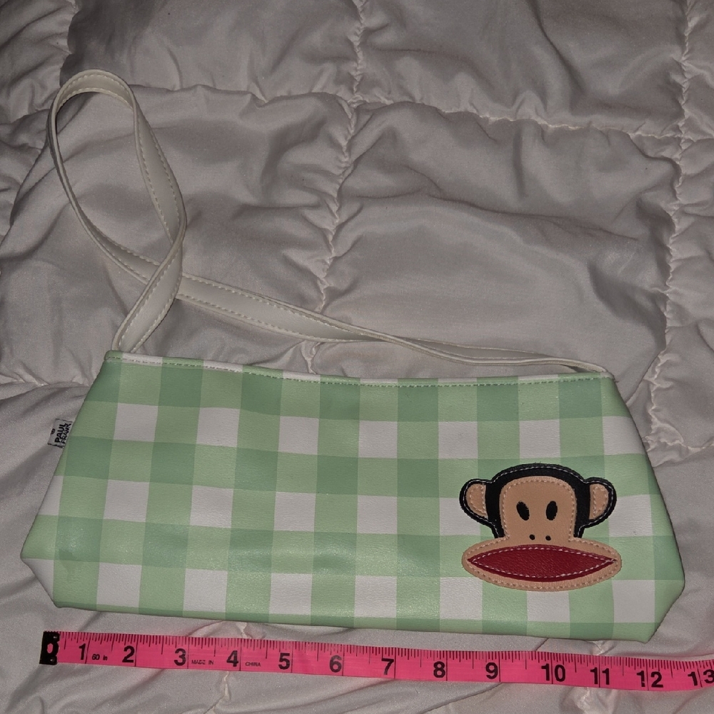 Paul Frank Green Checkered Bag with Monkey Julius Design